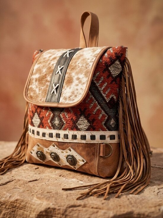 Desert Sunset Boho Western Fringe Backpack